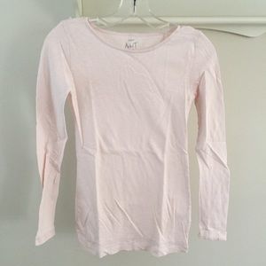 JCREW BABY PINK PAINTER TEE LONG SLEEVE SIZE XXS